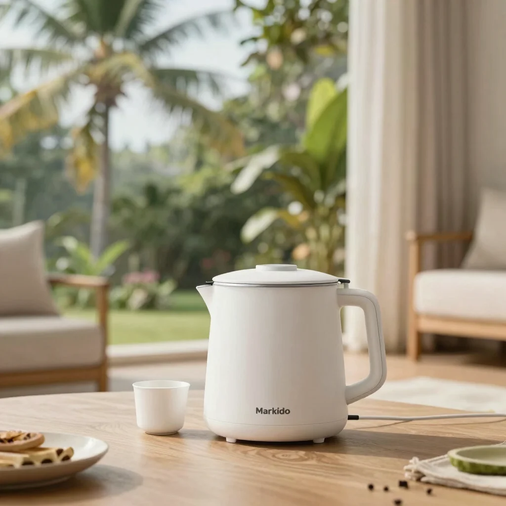 Editorial styling of a Markido product in a plausible contemporary Indonesian home setting, soft natural light, showing